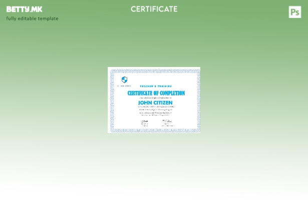 Шаблон за сертификат за завршување на обука за наставници во модерен стил во САД